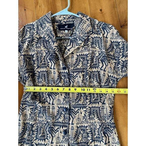 PERUVIAN CONNECTION Tribal Button Front Pima Cotton Maxi Dress sz 8 - Picture 9 of 10
